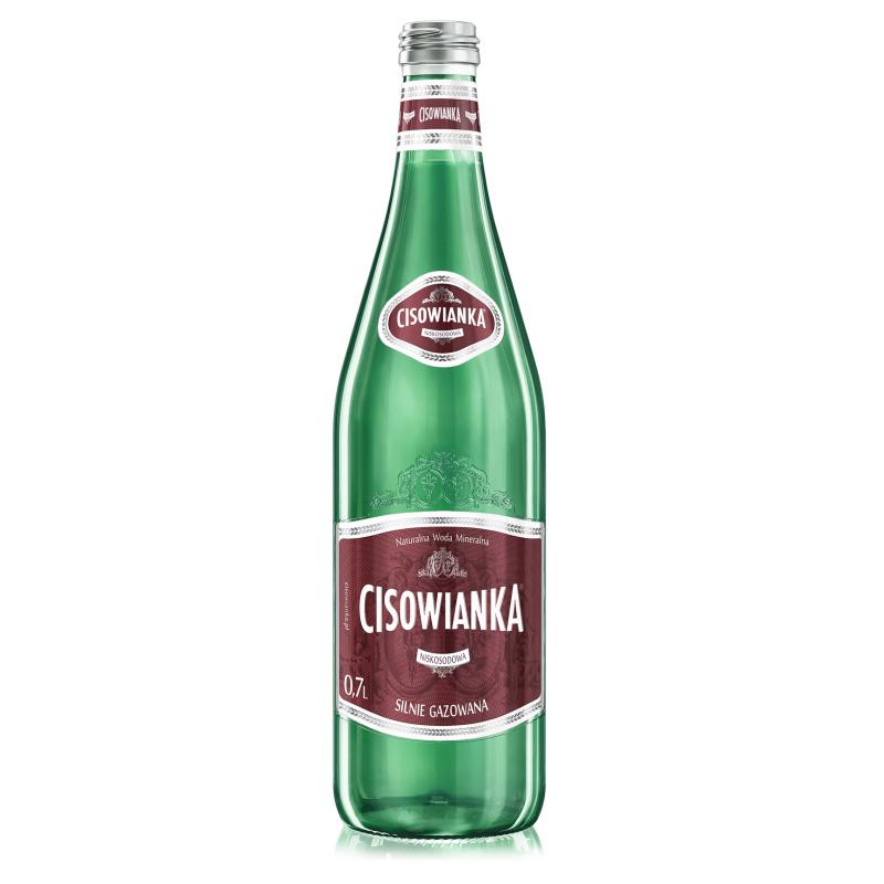 Gāzēts minerālūdens stikla pudelē